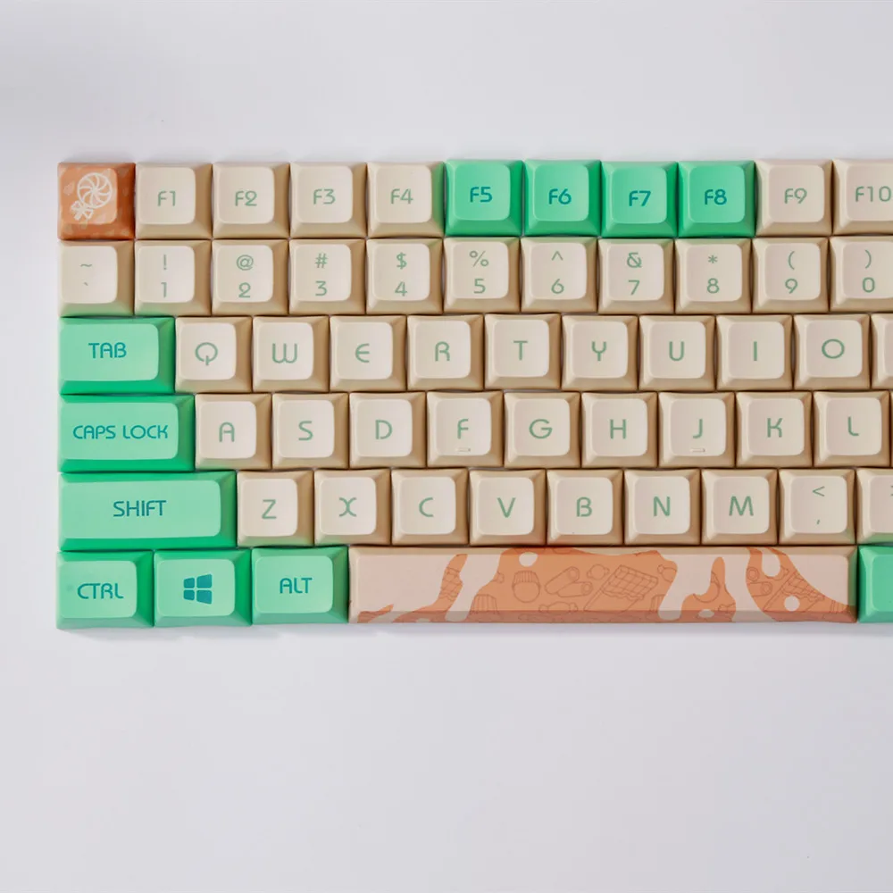 

XAD Profile Mint Milk Keycaps PBT Keys 60 61 64 87 96 104 108 Keys For Cherry MX Switches Mechanical Keyboard