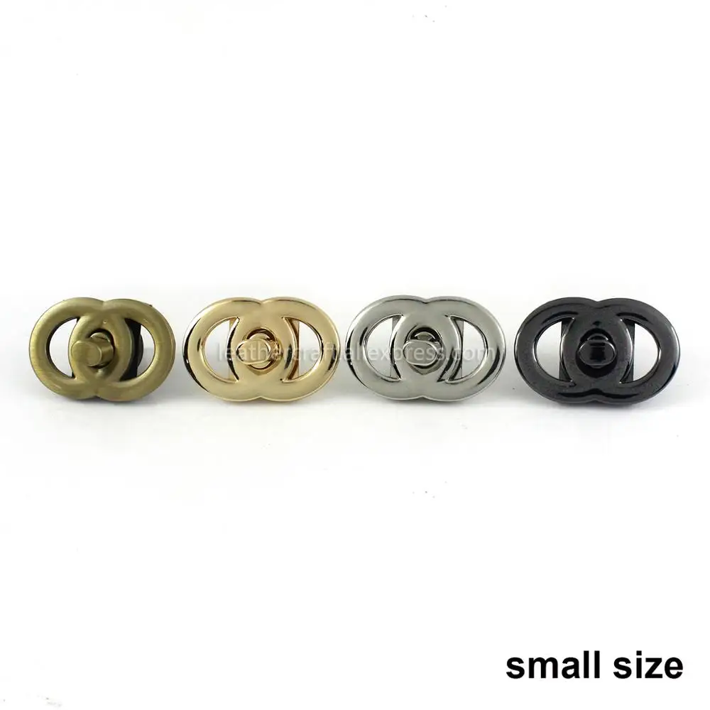 Metal Double circle Twist Turn Lock Clasp Buckle for Leather Craft Women Bag Handbag Purse DIY Hardware Accessories