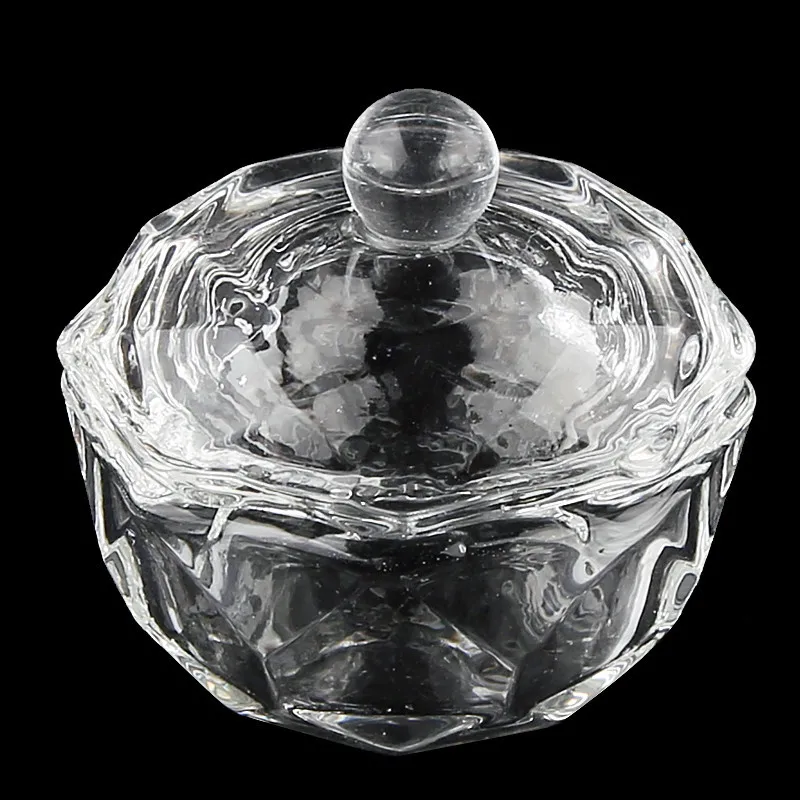 1Pcs Kristall Glas Acryl Pulver Flüssigkeit Nagel Tasse Dappen Dish Deckel Schüssel Tasse Halter Ausrüstung Nail art Werkzeuge – Detail 5