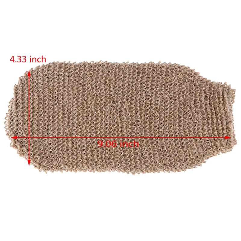 1pcs Exfoliating Hemp Glove Mitt Mitten Bath Sponge Scrubber Remove Dead Skin Deep Clean & Invigorate Your Skin Double Side