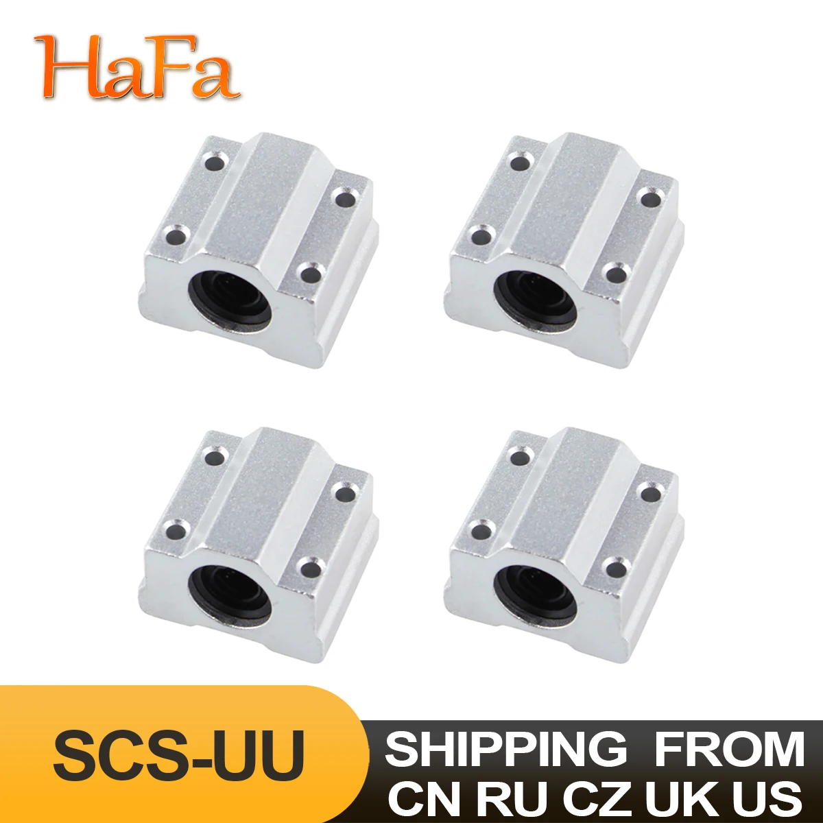 4PCS Linear Ball Bearing Slide Block SCS6UU SCS8UU SCS10UU SCS12UU SC16UU 20/25/30/35/40UU Linear Shaft Rod CNC 3D Printer Parts