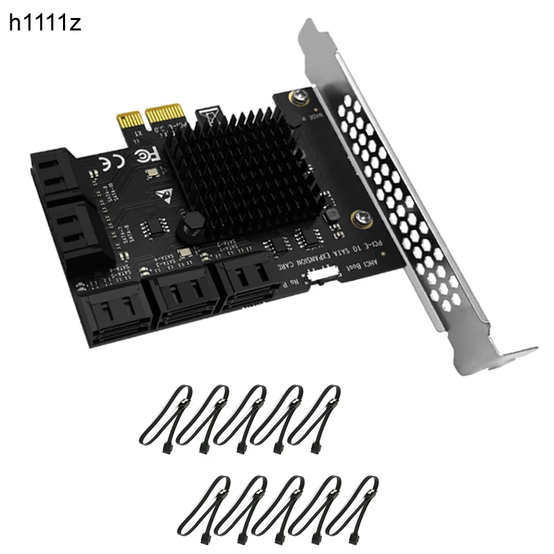 

Chia Mining Riser ASM1061+ JMB575 SATA PCIe Adapter 10 Port SATA III to PCI Express 3.0 X1 Controller Expansion Card for Windows