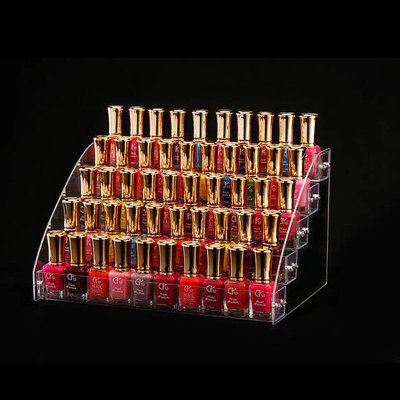 Hot Selling Acrylic Cosmetic 2-7 Layers Clear Acrylic Organizer Lipstick Jewelry Display Holder Nail Polish Essential Oil Rack