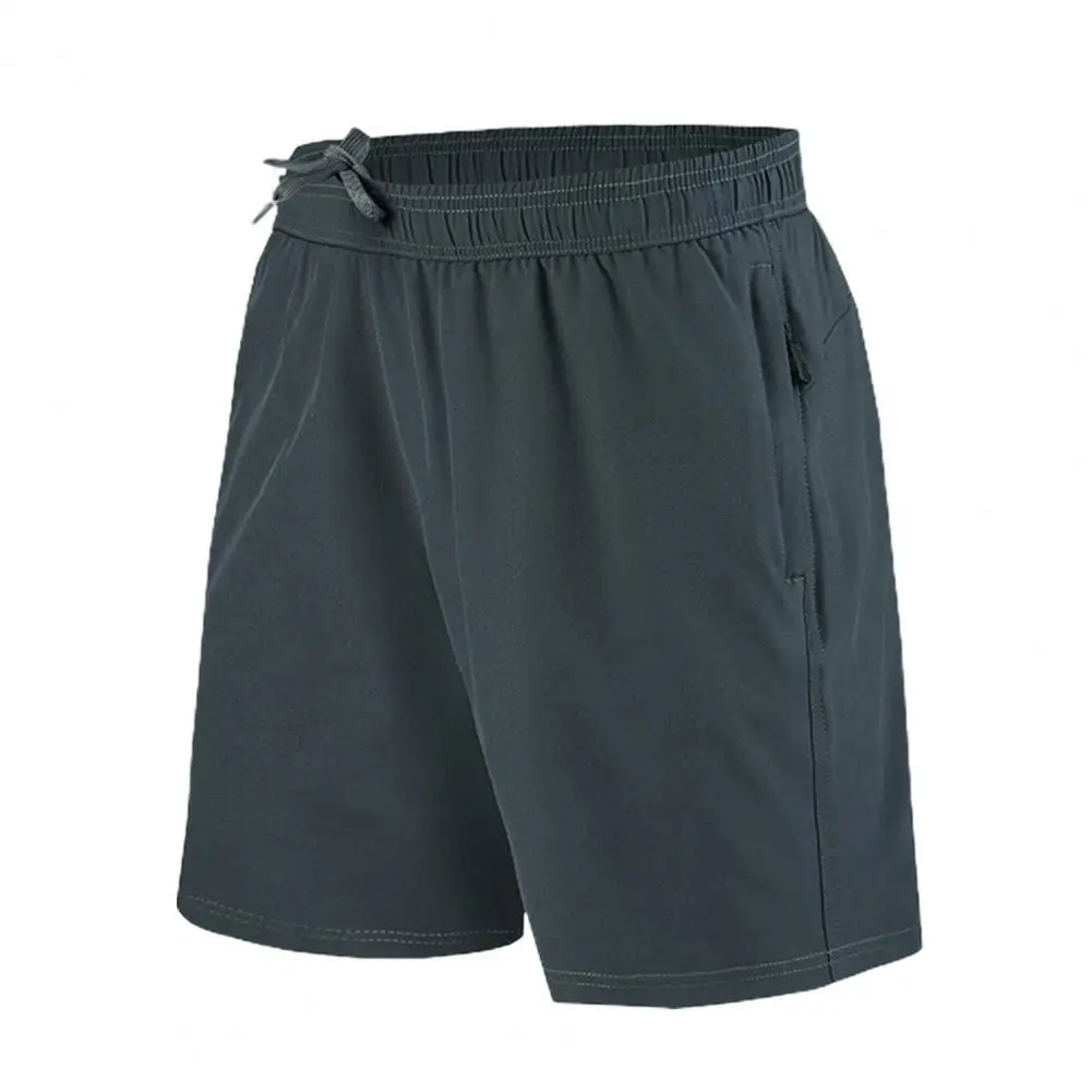 Pantalones cortos de talla grande para hombre, Shorts informales con cordón ajustable, cintura elástica, Color sólido, transpirables, cintura media, novedad de verano