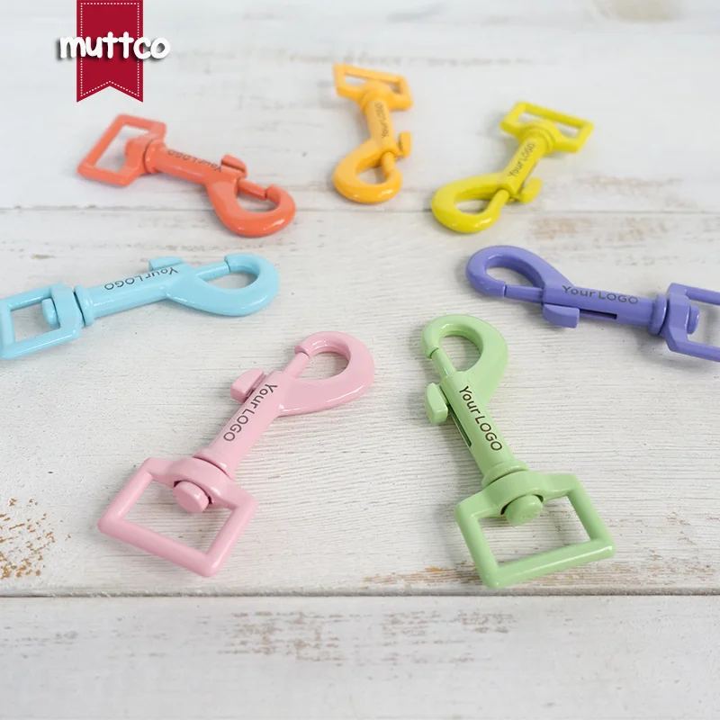 50pcs/lot Engraved  colourful buckle, We provide laser engraving service customize LOGO 20mm dog clip hook 7 colors