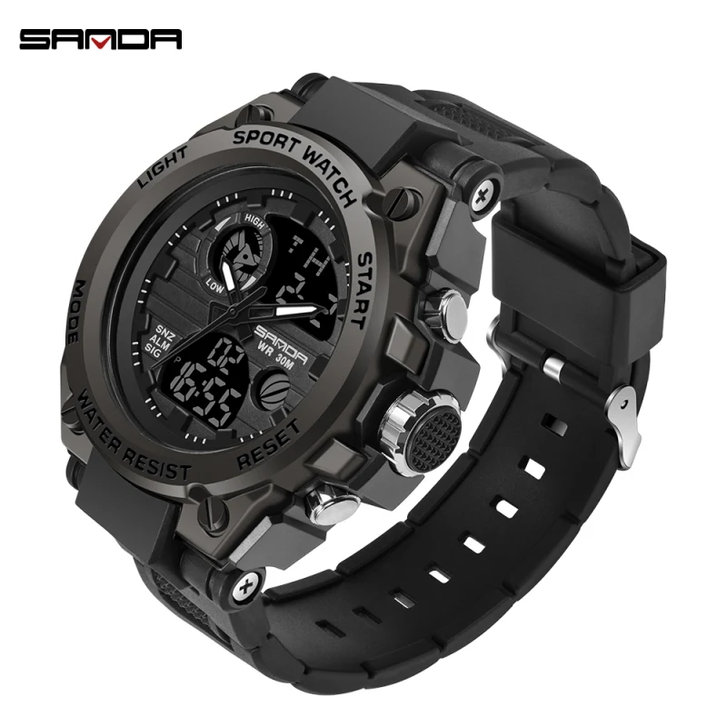 2019 New Fashion Sanda Men\'s Watch Top Brand Luxury Military Sports Waterproof S Shock Digital Relogio Masculino