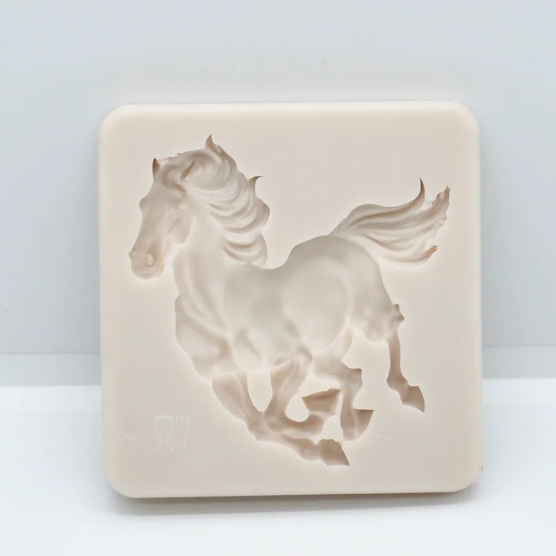 Running Horse Silicone Mold Chocolate Dessert Lace Decoration Supplies DIY Cake Pastry Fondant Moulds Resin Kitchen Baking Tool