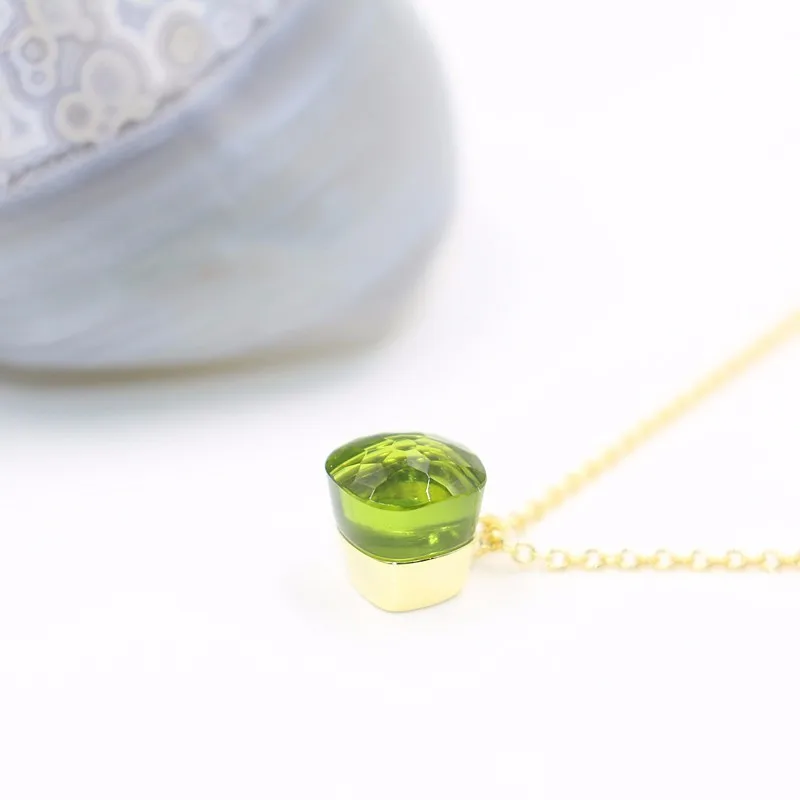 Classic Solid 925 Sterling Silver Candy Sweety Necklace For Women Synthetic Gemstone 45 Chain Gifts  The New Year