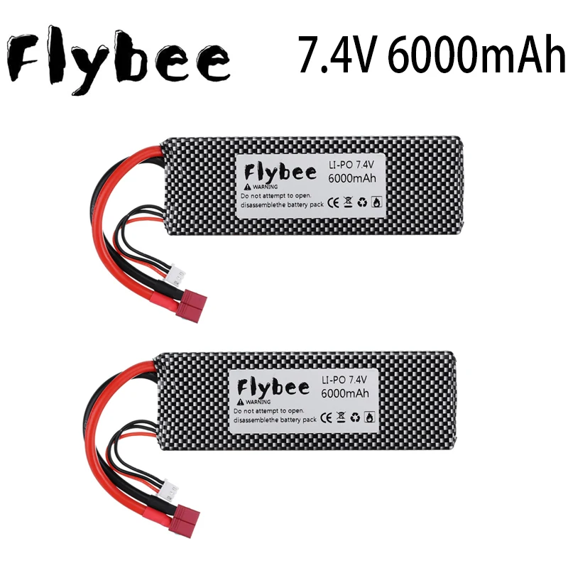 

Аккумулятор lipo батареи для радиоуправляемых игрушек, 7,4 В, 6000 мА · ч, для радиоуправляемых игрушек, автомобилей, грузовиков, вертолетов, самолетов, лодок, запчасти, 2 шт.
