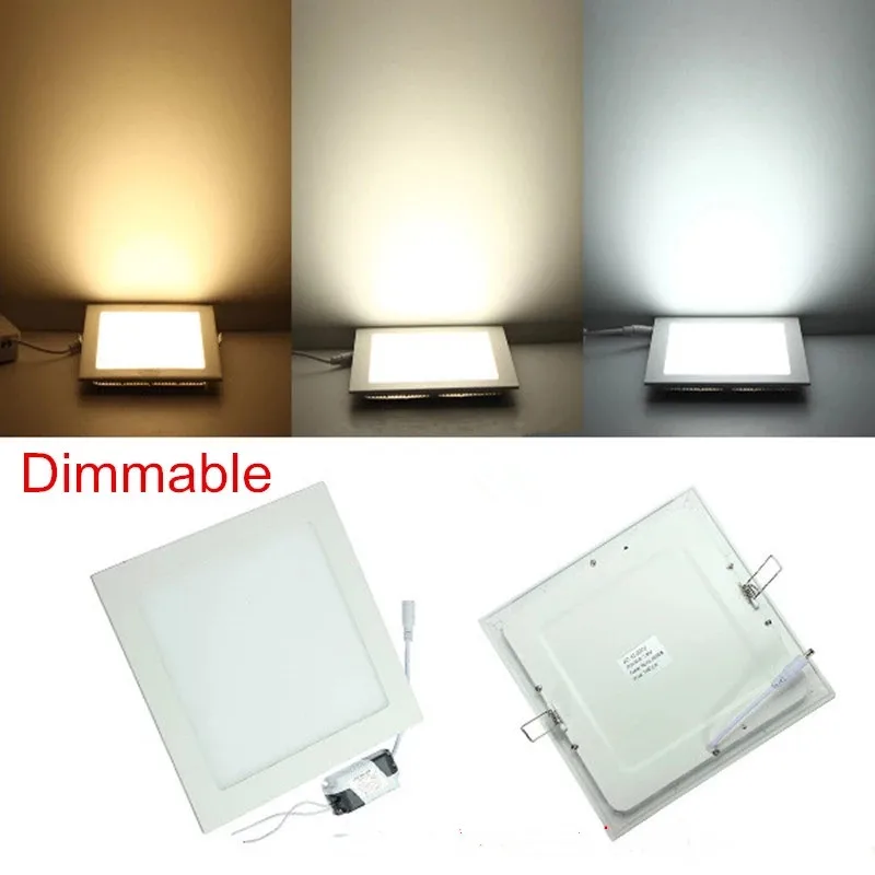 

Dimmable LED Panel Light 3W 4W 6W 9W 12W 15W 25W Square LED Spot light AC85~265V ceiling light Indoor Recessed Downlight