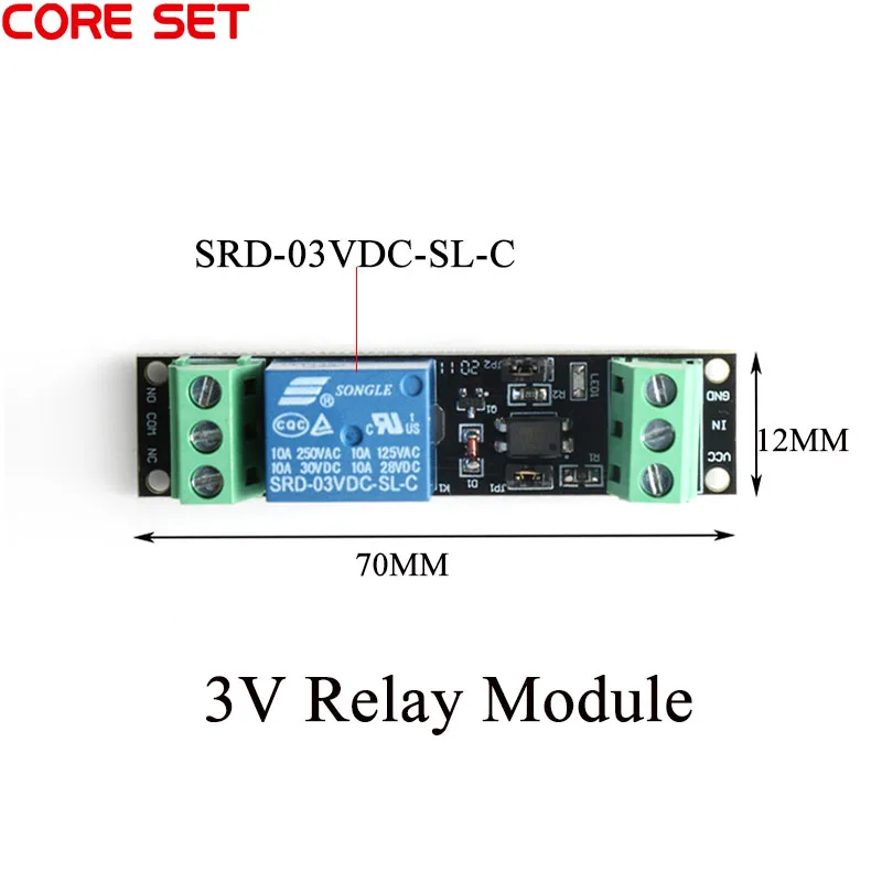 1 Channel DC 3V Relay High Level Driver Module Optocoupler Relay Module Isolated Drive Control Board for Arduino