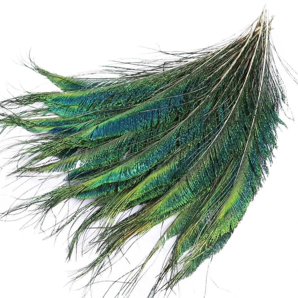 10pcs Natural Peacock Feathers Emerald Feathers 25-30cm for DIY Craft Accessories Weddings Halloween Carnival Decoration