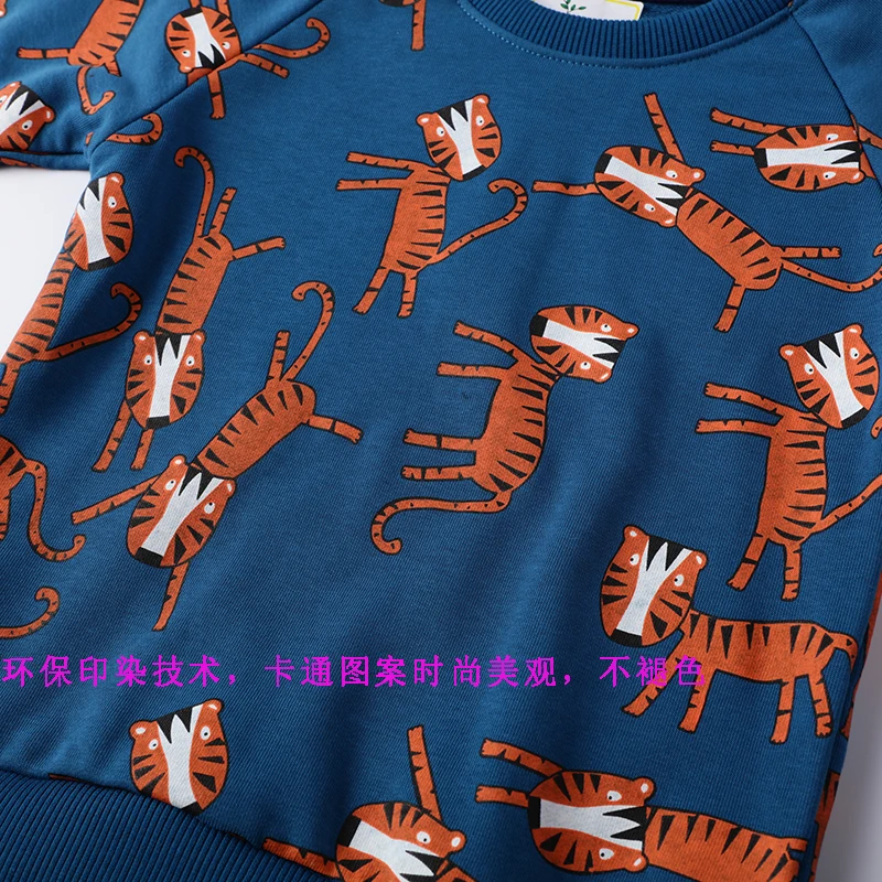   Jumping Meters 2-8T Baby Boys Clothing Sets Autumn Winter Cartoon Tiger Cotton Boys Girls Outfit Long Sleeve Shirt Pant