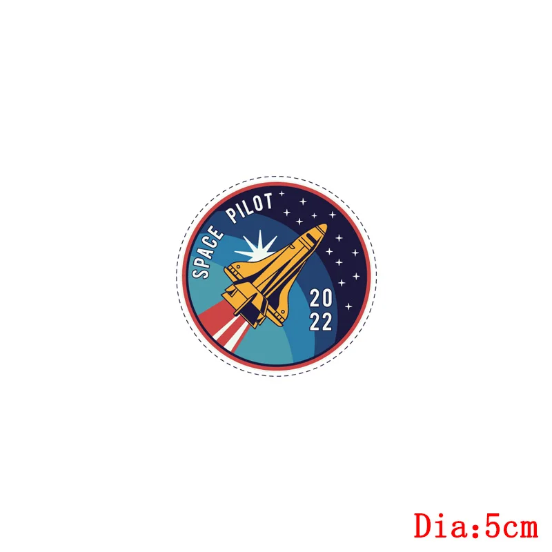 Rocket Patch Ufo Astronaut Thermo Sticker On Clothes Patches For T-Shirt Iron On Transfer For Clothing Stripes Applique Thermal