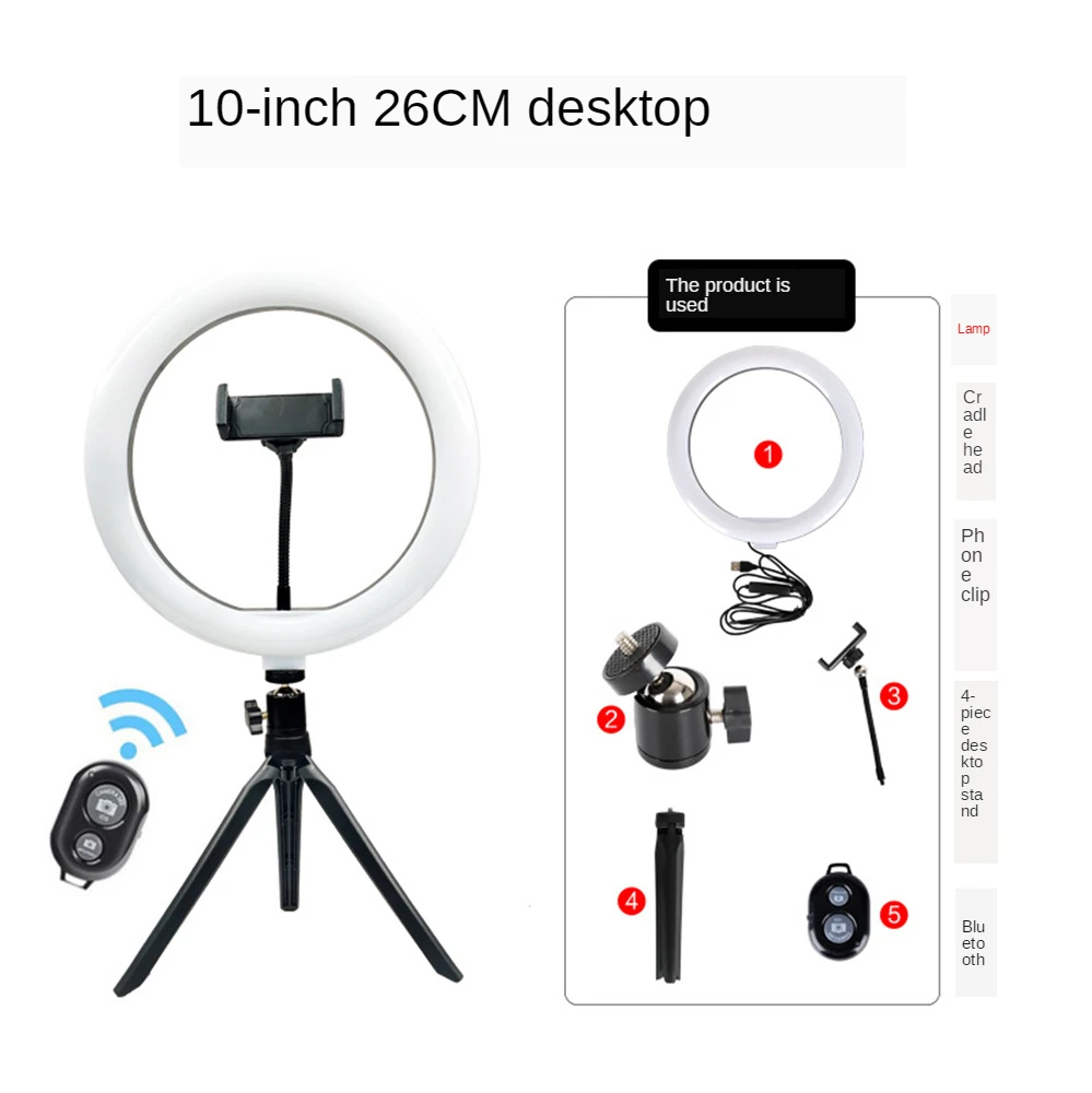 Selfie pierścień oświetleniowy ledowy Flash Fill Clip Camera Fill Light Beauty lampa przenośny pierścień lekki statyw pulpit fotografia rekwizyty telefon