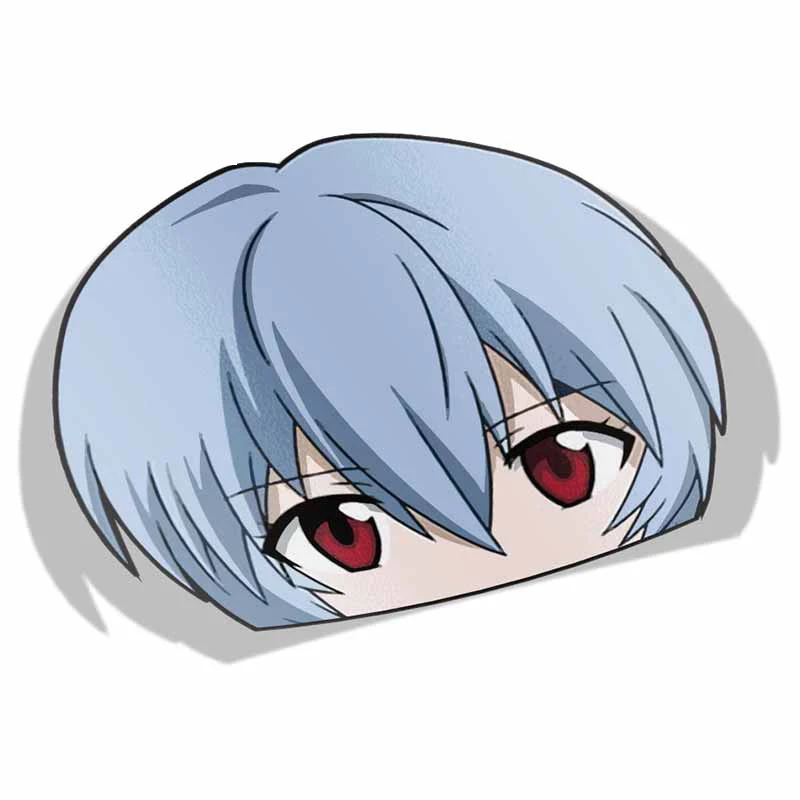 

For Rei Ayanami Peek Anime Big Head Vinyl Cartoon Car Sticker JDM Window Trunk Decal 13cm X 9.1cm