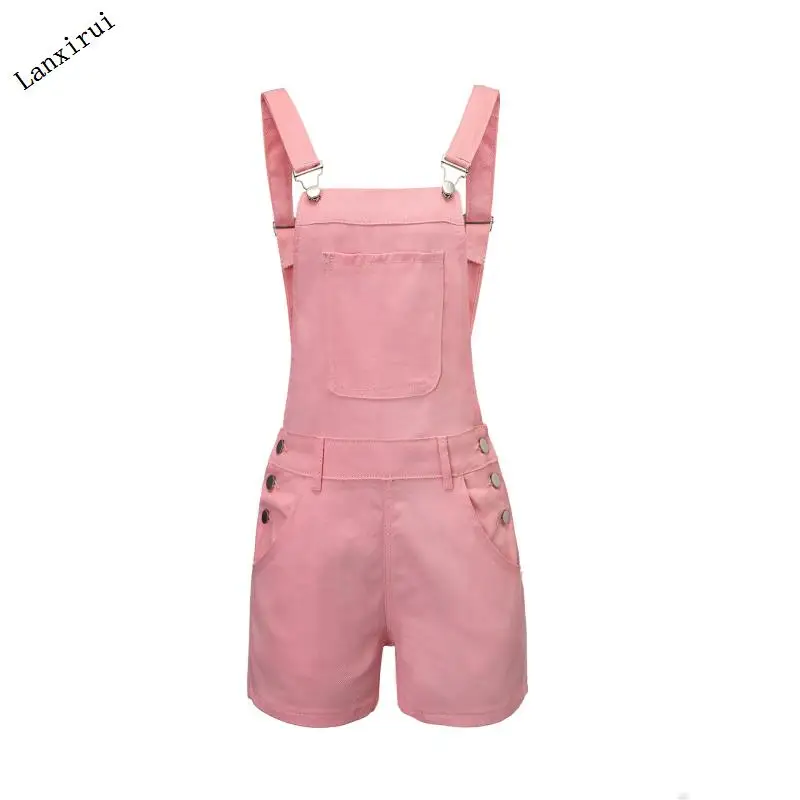 

Loose Overalls Jeans Women Denim Bib Hole Pants Demin Shorts Jumpsuit Wear Wild Single Items Elasticized