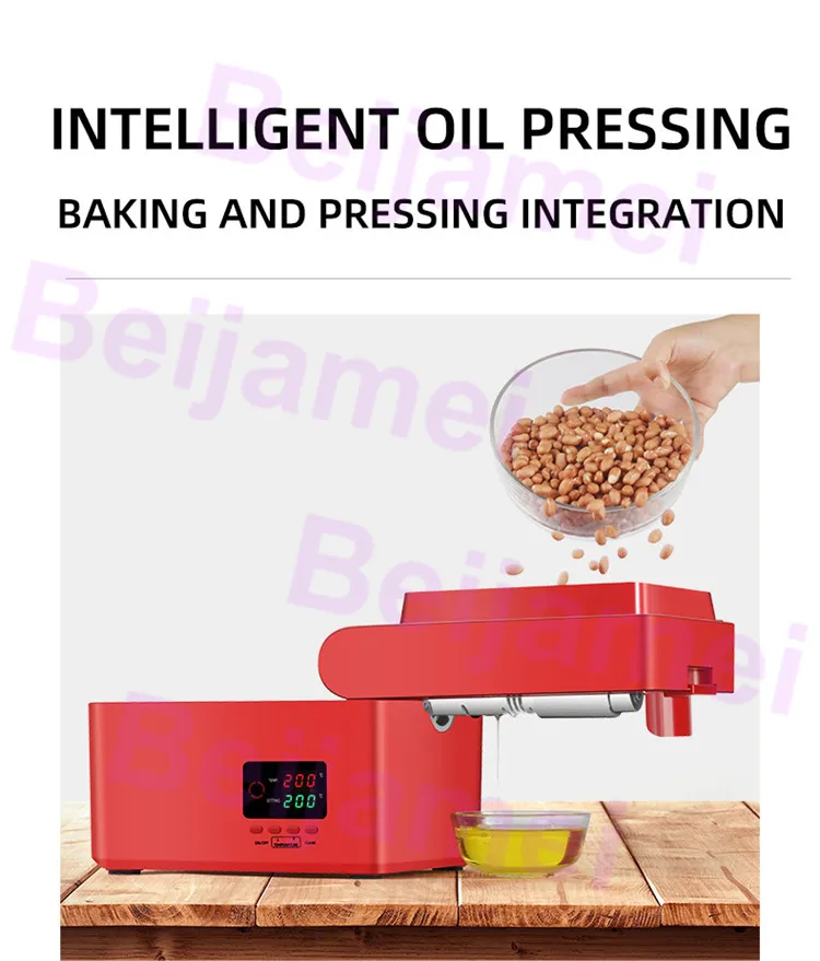 BEIJAMEI Automatic Oil Press Presser Household Flaxseed Oil Extractor Peanut Cold Press Oil Machines High Oil Yield