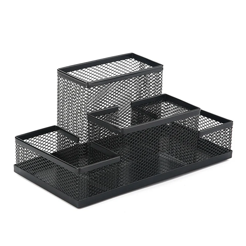 1PC Fashion Multifunctional Office Stationery Desk Organizer Mesh Collection Pen Holder Organizer Box For Birthday Gift