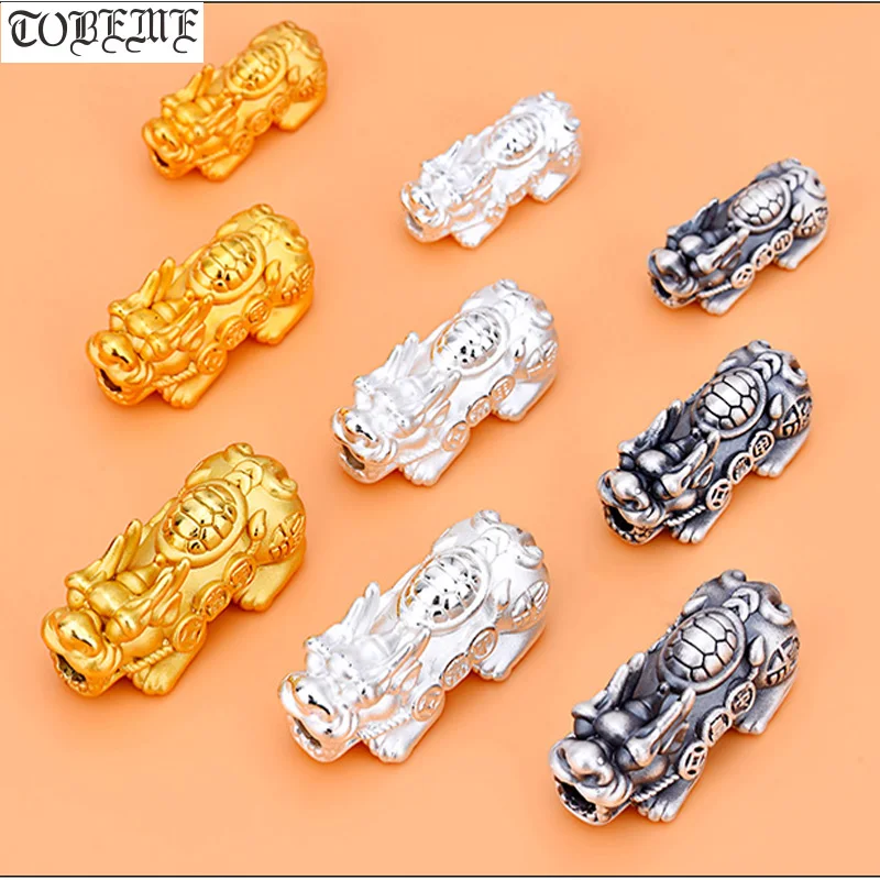 

3D 100% 999 Silver Pixiu Bead Pure Silver Lucky Fengshui Animal Beads Wealth Piyao Beads Powerful for wealth