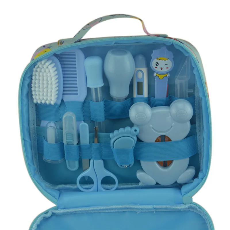 13pcs/Set Multifunction Healthcare Accessories Newborn Baby Kids Nail Hair Health Care Thermometer Grooming Brush Kit