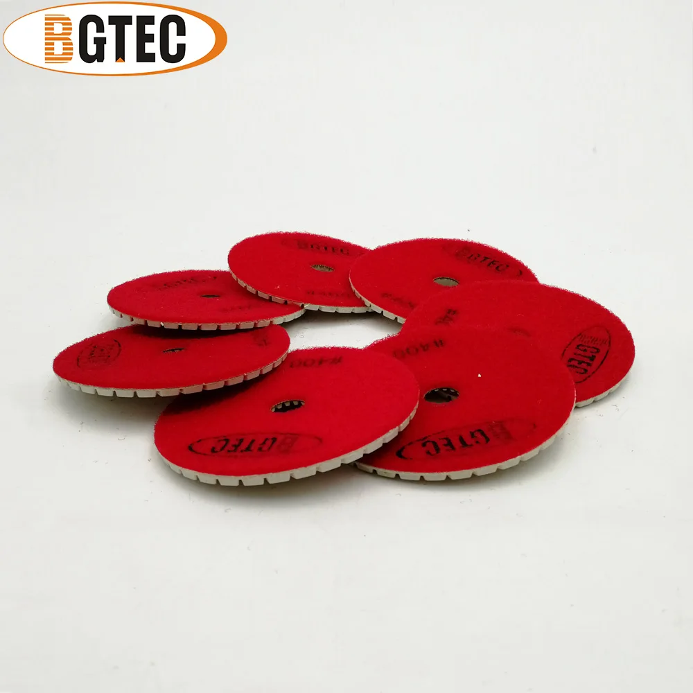 BGTEC 4 인치 7pcs #400 습식 다이아몬드 유연한 연마 패드 화강암, 대리석, 세라믹 100mm 샌딩 디스크