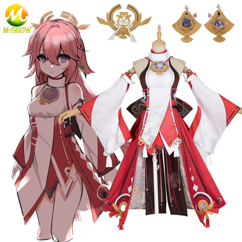 

Genshin Impact Role Cosplay Yae Costume Guuji Yae Game Suit Full Set Women Outfit for Halloween Carnival Party Custom Made