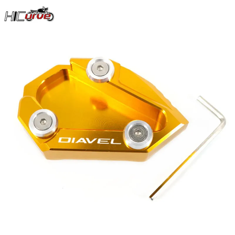 Motorcycle CNC Kickstand Foot Side Stand Extension Pad Support Plate For Ducati Diavel Cromo AMG 2011 2012 2013 2014 2015 2016