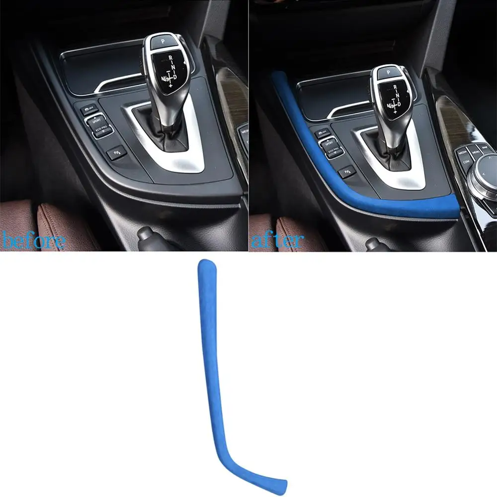 Car Fur Leather Center Console Gear Shift Panel Decorative Trim for BMW F30 F31 F32 F34 F36 3gt 2013-2018