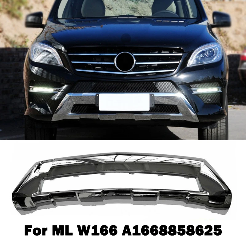 Front Bumper Lip Chrome Plating Chromium Chromed Trim Spoiler A1668858625 For Mercedes Benz M ML W166 ML400 ML350 ML320 300 550