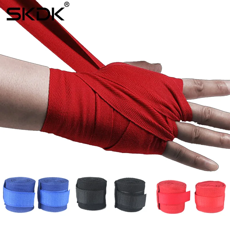 

SKDK 1Pair 2.5M Width Boxing Handwraps Elastic Bandage Gloves Wrist Support For Boxing Kickboxing Muay Thai MMA Hand Wraps