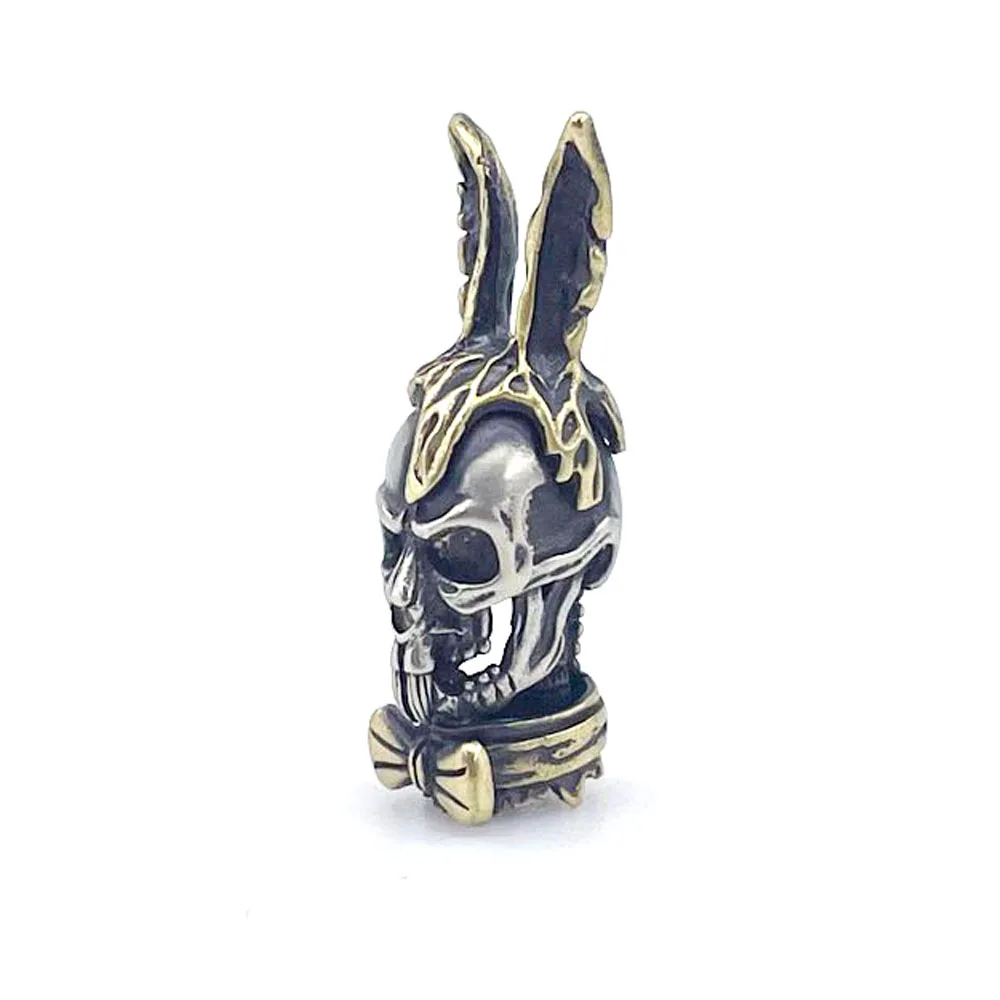 Outdoors DIY Tools EDC Classic White Brass Rabbit Skull Knife Beads Lanyard Pendants Key Rings Accessories