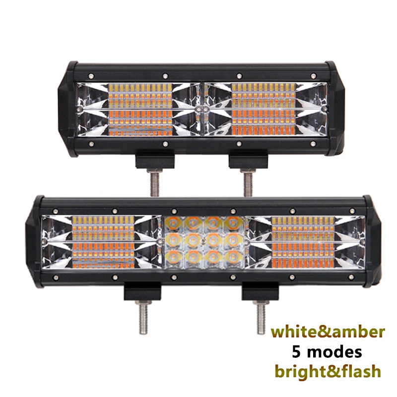 9inch 144W 13Inch 180W Strobe Flash Car LED Work Light Bar Yellow White Combo Beam for Offroad 4x4 Truck SUV ATV Boat DC12V 24V
