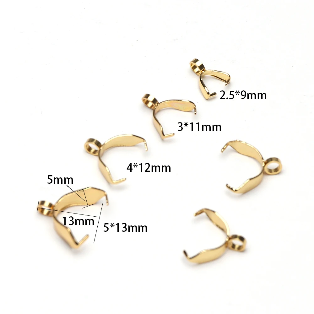 SEMITREE 20pcs/lot Stainless Steel Bail Clasps Connector Pendant Necklace Making Clasps DIY Jewelry Necklace Findings 9/11/12mm