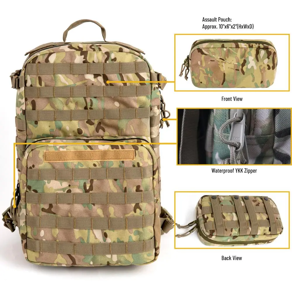 Imagem -06 - Akmax-mochila Militar Portátil Masculina Filtro de Assalto Mochila Tática Multicam Pacote de Hidratação do Exército para Camping Caminhadas 30l