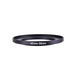 43mm-58mm 43-58 mm 43 to 58 Step Up Lens Filter Metal Ring Adapter Black