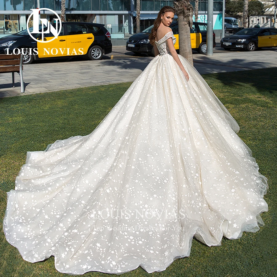 LOUIS NOVIAS Ball Gown Wedding Dresses For Woman Luxury Sweetheart Crystal Bridal Gown Shining Star Princess Vestidos De Novia