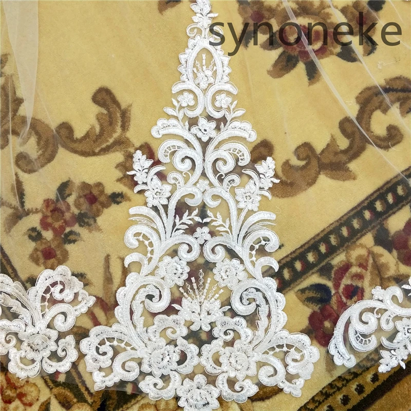 new Hot White/Ivory Beautiful Cathedral Length Lace Edge Wedding Veil With Comb Long Bridal Veil Mariage plus size