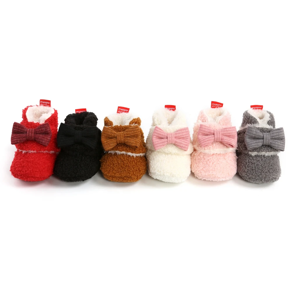 Baywell Winter Warm Crawling Shoes For Toddler Newborn Baby Booties Boy Girl Slippers Prewalker Fur  Flower First Walker 0-18M