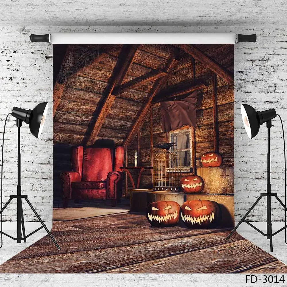 Fondo de vinilo Vintage de madera para habitación de niños, con diseño de calabazas de Halloween telón de fondo, ideal para sesión de fotos de Baby Shower