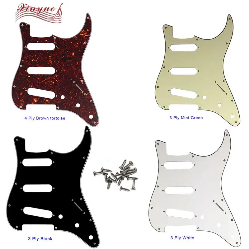 Xin Yue Custom Guitar Parts -For US 72'11 Mounting Screws Hole Standard St SSS Strat Guitar Pickguard Multiple Colors Available