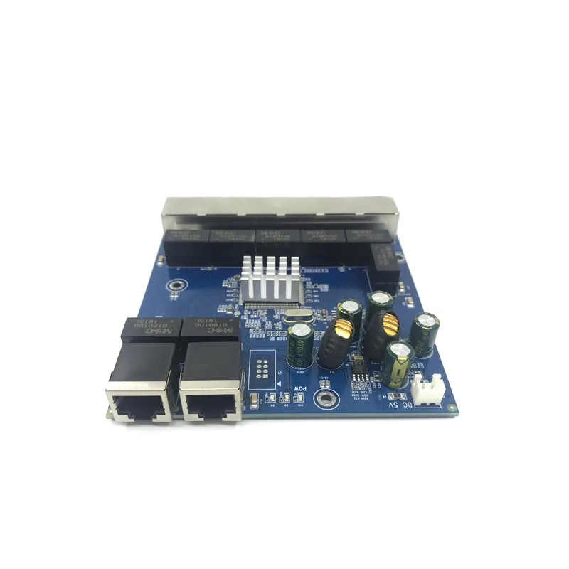 Placa mãe oem pcba com 5 portas, módulo de interruptor ethernet industrial pcba sem controle, 100/1000mbps