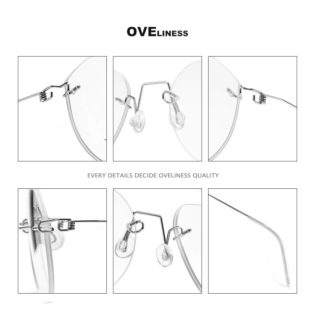 2025 Titanium Rimless Glasses Frame for Men women Prescription Eyeglasses Man Frameless Myopia Optical Frames Spectacles Eyewear