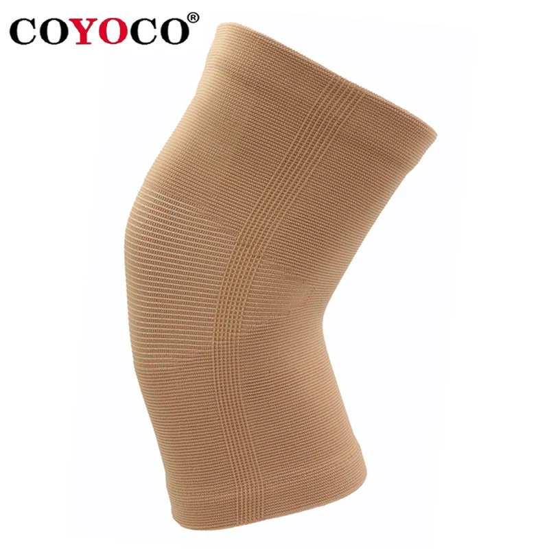 1 Pcs Sports Knee Support Pads Protector COYOCO High Elastic Brace Kneepads Prevent Arthritis Injury Guard Keep Warm Brown