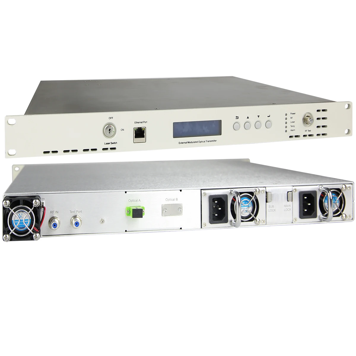 Transmissor óptico de modulação externa 1550nm 5db transmissor óptico RF para fibra