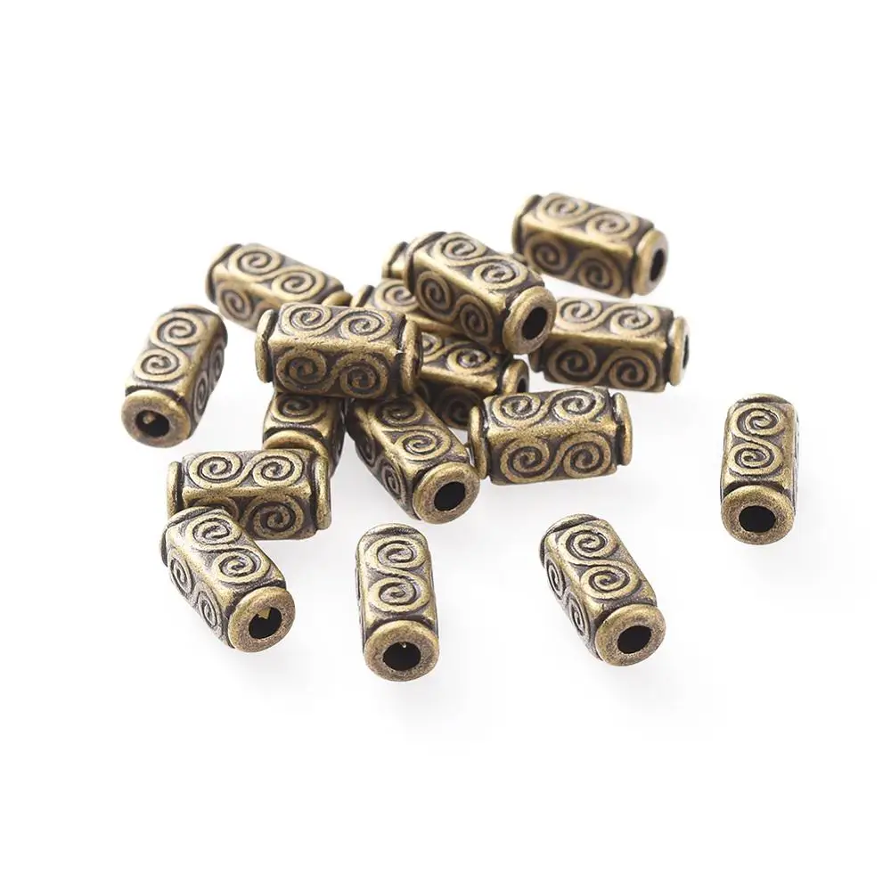 50pcs Alloy Beads Tibetan Style Spacer Charms Matel Beads for DIY Jewelry Making Necklaces Bracelets Cuboid 10.5x5x5mm