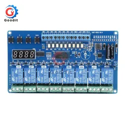 AC 8-36V 8-channel Multifunction Time Delay Relay Interface Board Module Optocoupler with light couple red display