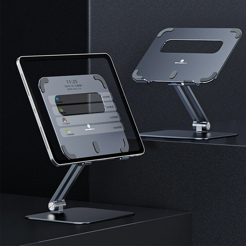 Stojak na Tablet dla 5-14 cali iPad Air Pro Mini 12.9 11 10.5 10.2 Xiaomi Huawei iPad Tablet PC stojak składany uchwyt ze stopu aluminium