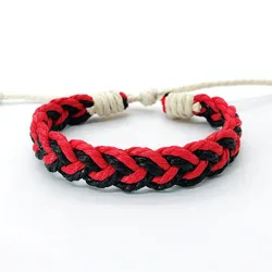Fashion Red Black Bohemia Ethnic Bracelet Handmade Braided Rope Woven Women's Bracelets on Hand For Women Men Gift Jewelry 2022