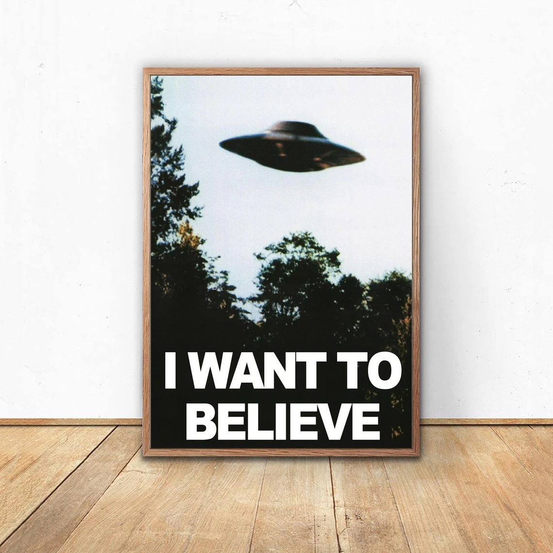 X Files I want to Believe poster, X-Files Poster, UFO Poster, UFO Print Home Decoration Wall Painting Poster (No Frame)